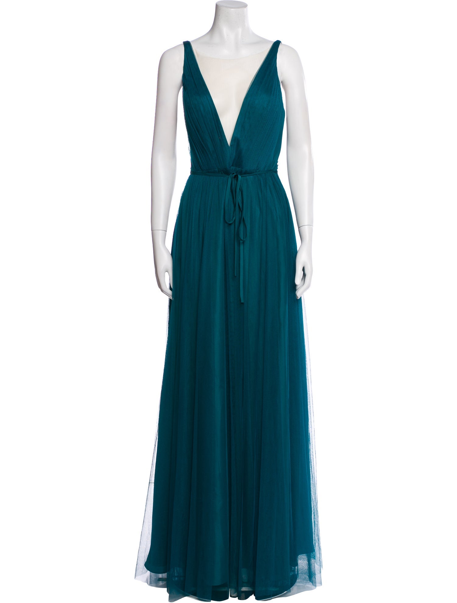 Marchesa Notte Plunge Neckline Long Dress w/ Tags