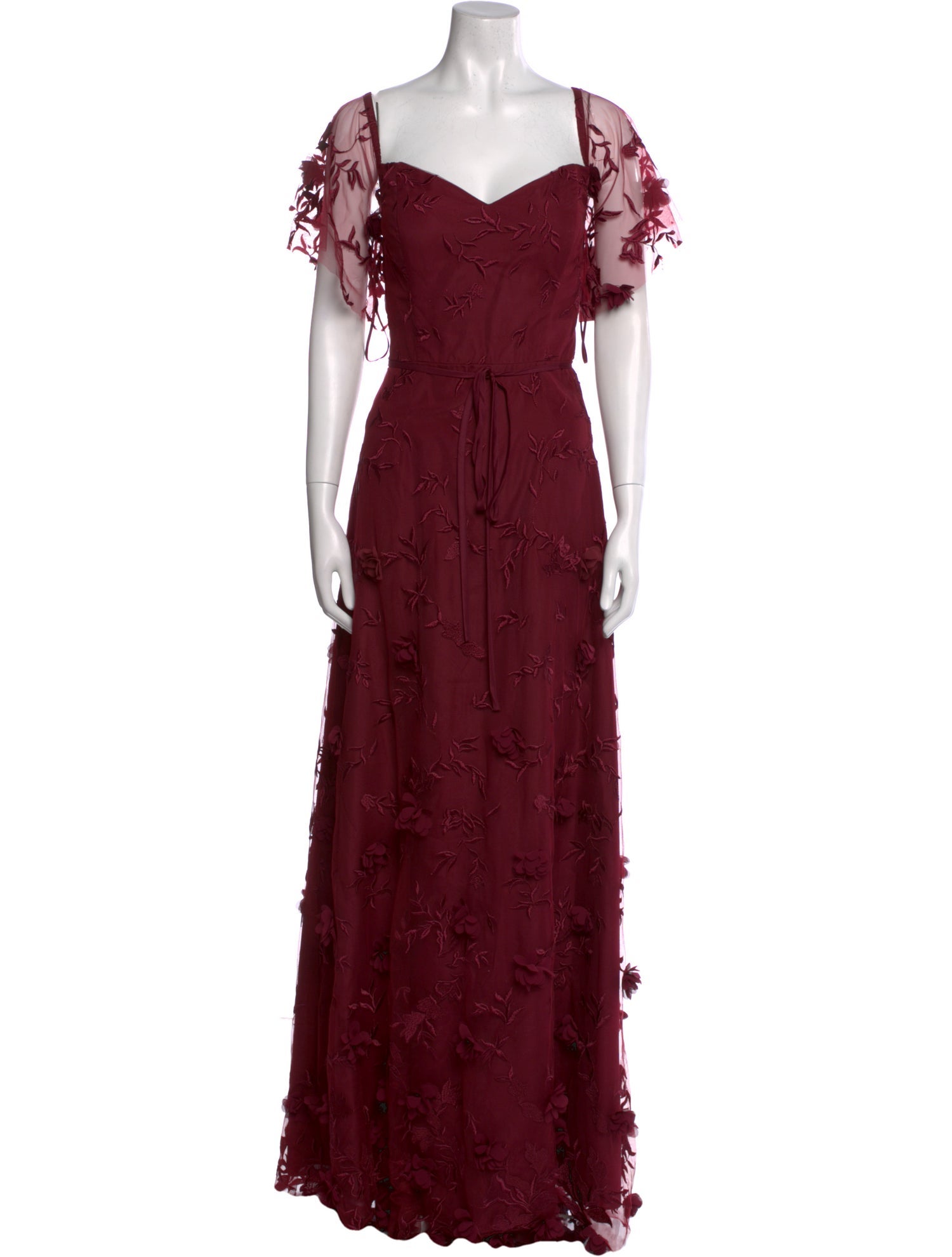Marchesa Notte Square Neckline Long Dress