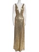 Marchesa Notte Plunge Neckline Long Dress