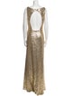 Marchesa Notte Plunge Neckline Long Dress