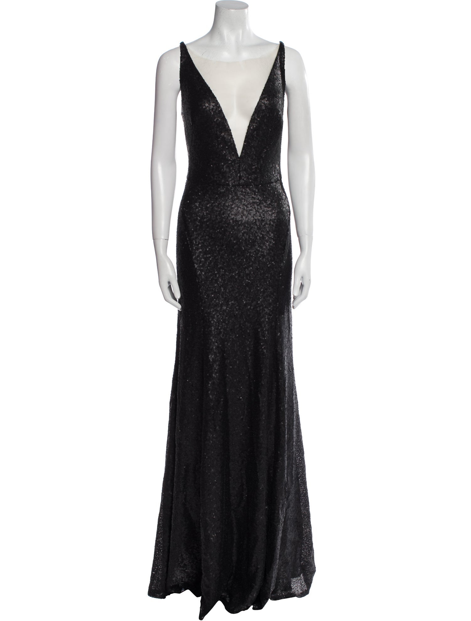 Marchesa Notte V-Neck Long Dress