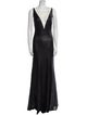 Marchesa Notte V-Neck Long Dress