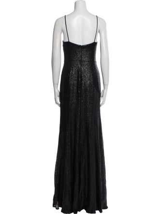 Marchesa Notte V-Neck Long Dress