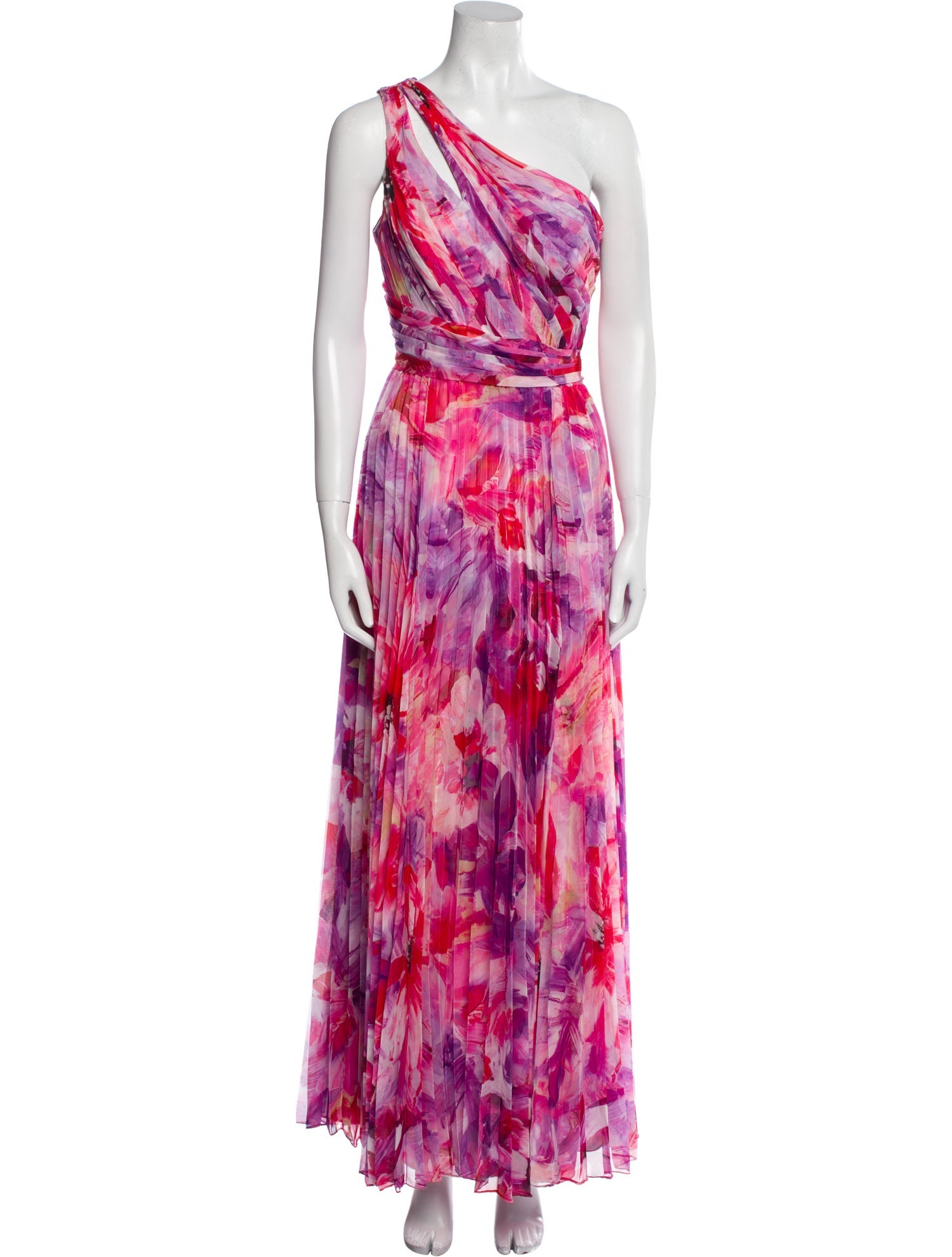 Marchesa Notte Printed Long Dress