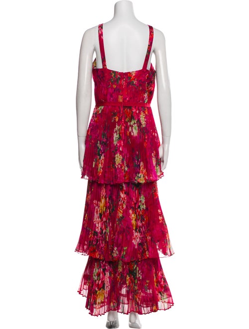 Marchesa Notte Floral Print Long Dress