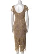 Marchesa Notte Lace Pattern Midi Length Dress