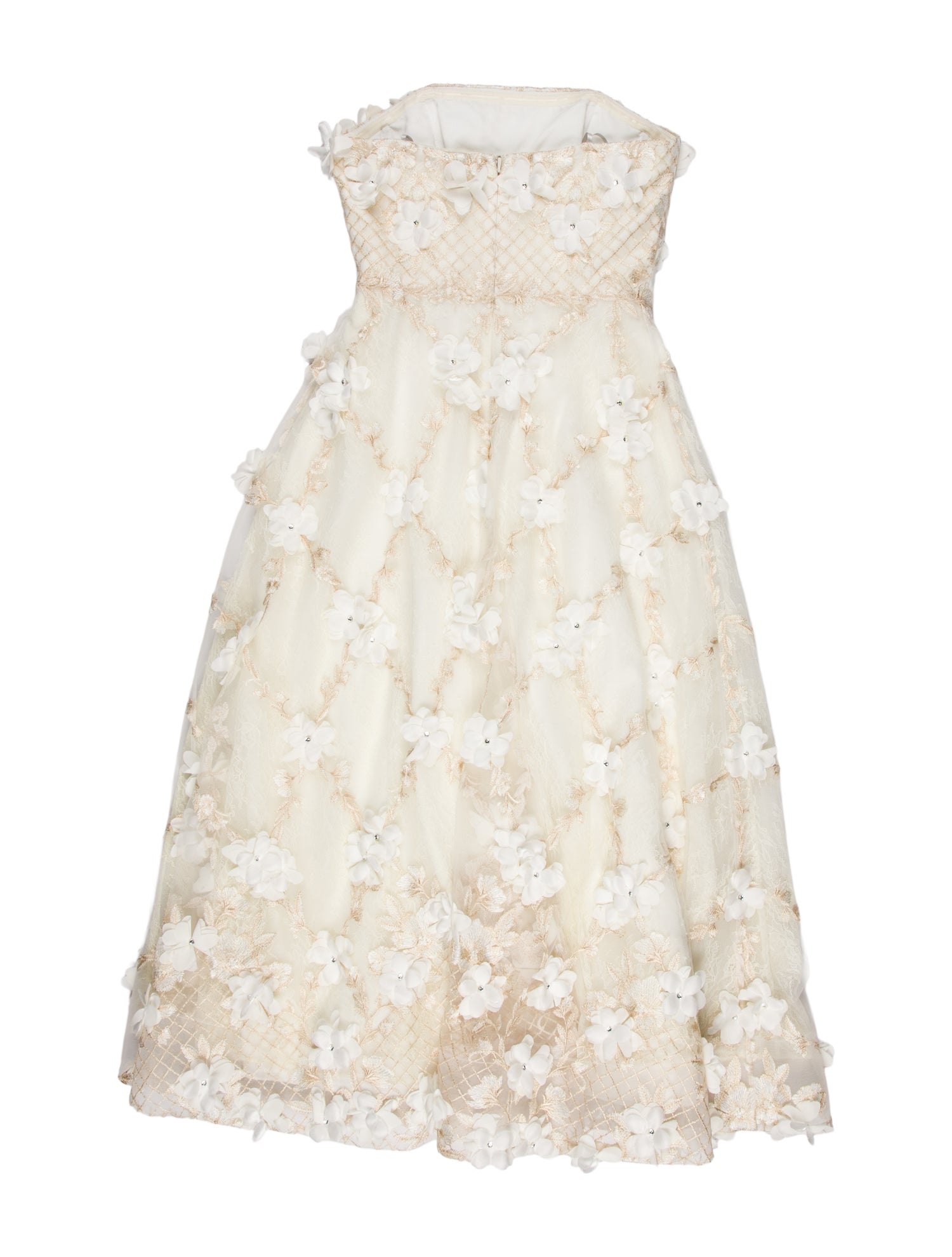 Marchesa Notte Lace Pattern Midi Length Dress