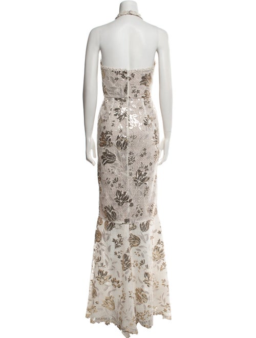Marchesa Notte Lace Pattern Long Dress