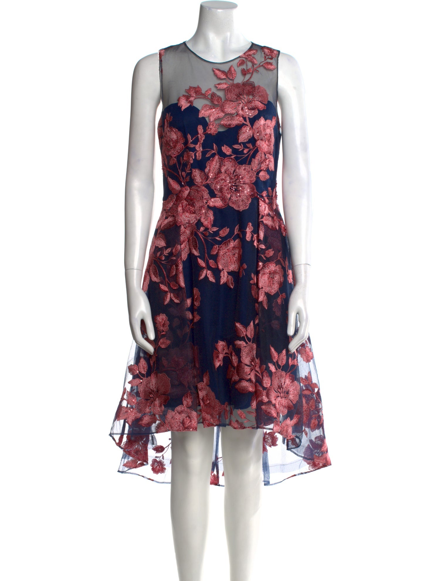 Marchesa Notte Floral Print Midi Length Dress