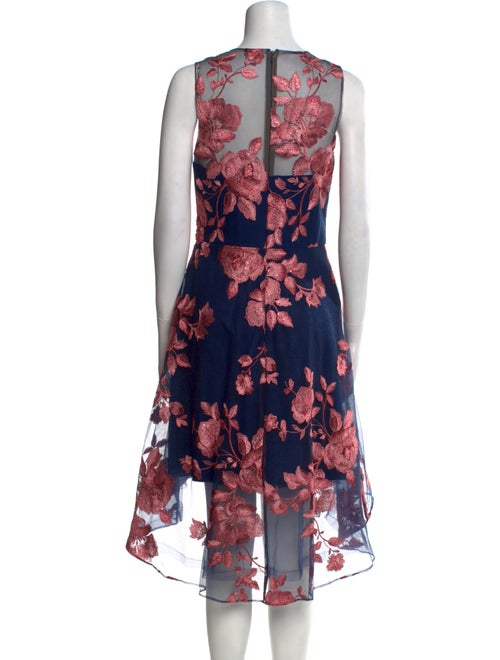 Marchesa Notte Floral Print Midi Length Dress