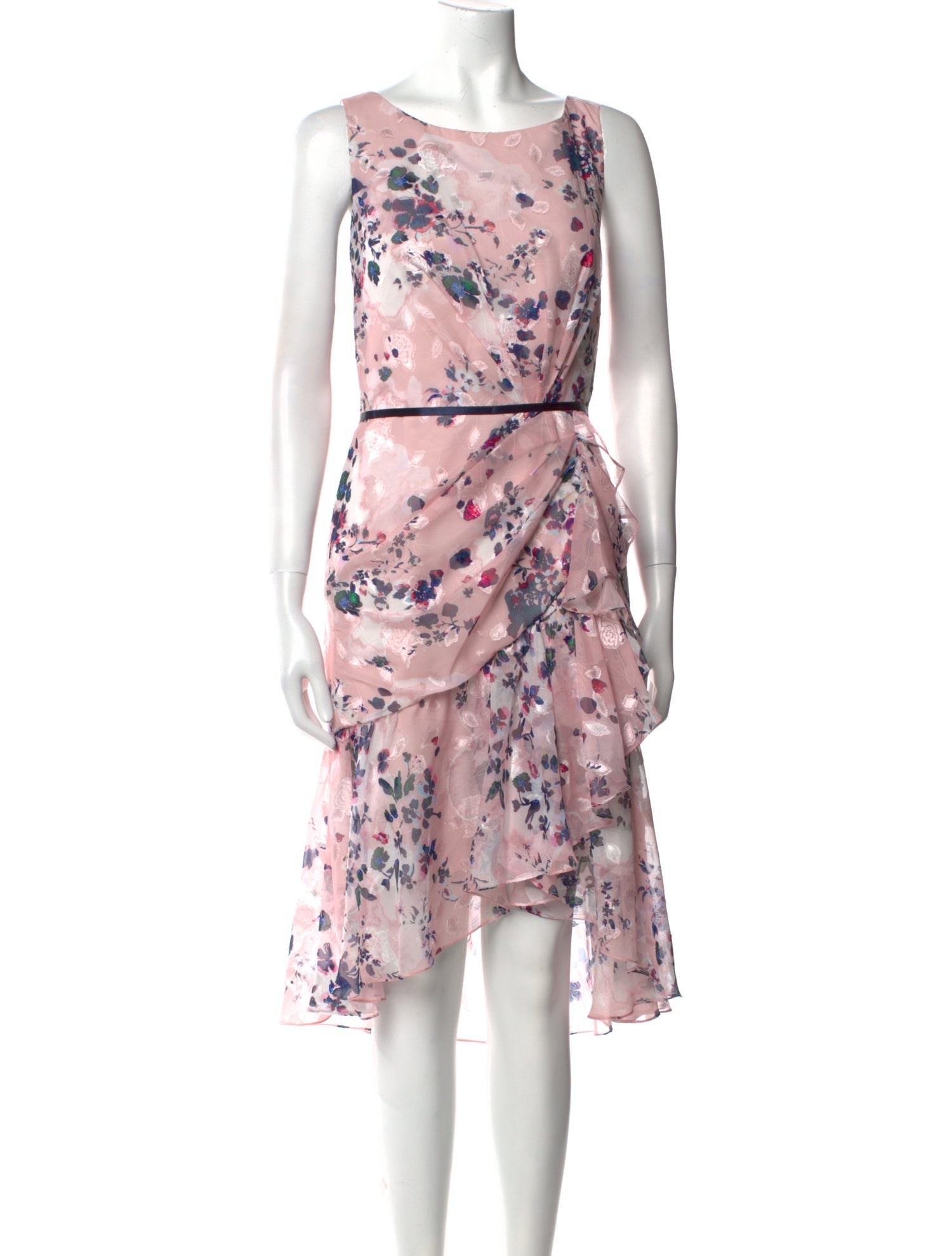 Marchesa Notte Floral Print Midi Length Dress w/ Tags