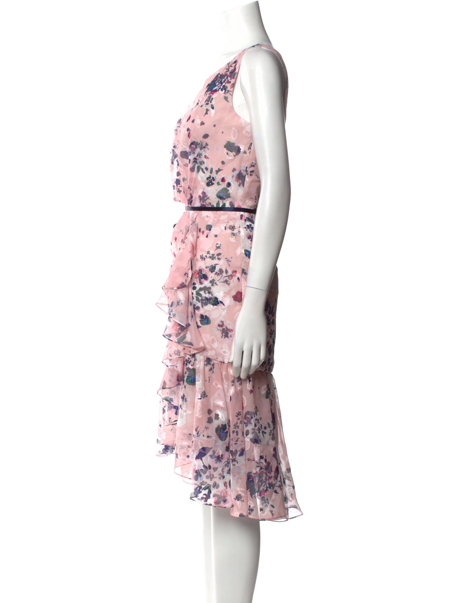 Marchesa Notte Floral Print Midi Length Dress w/ Tags