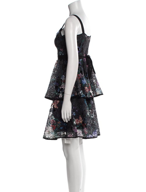 Marchesa Notte Floral Print Mini Dress