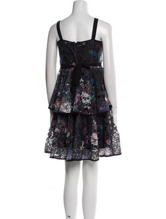 Marchesa Notte Floral Print Mini Dress