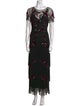 Marchesa Notte Lace Pattern Long Dress