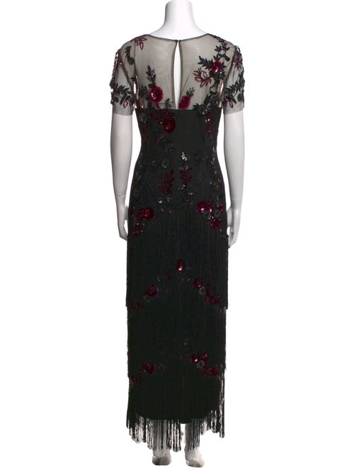 Marchesa Notte Lace Pattern Long Dress