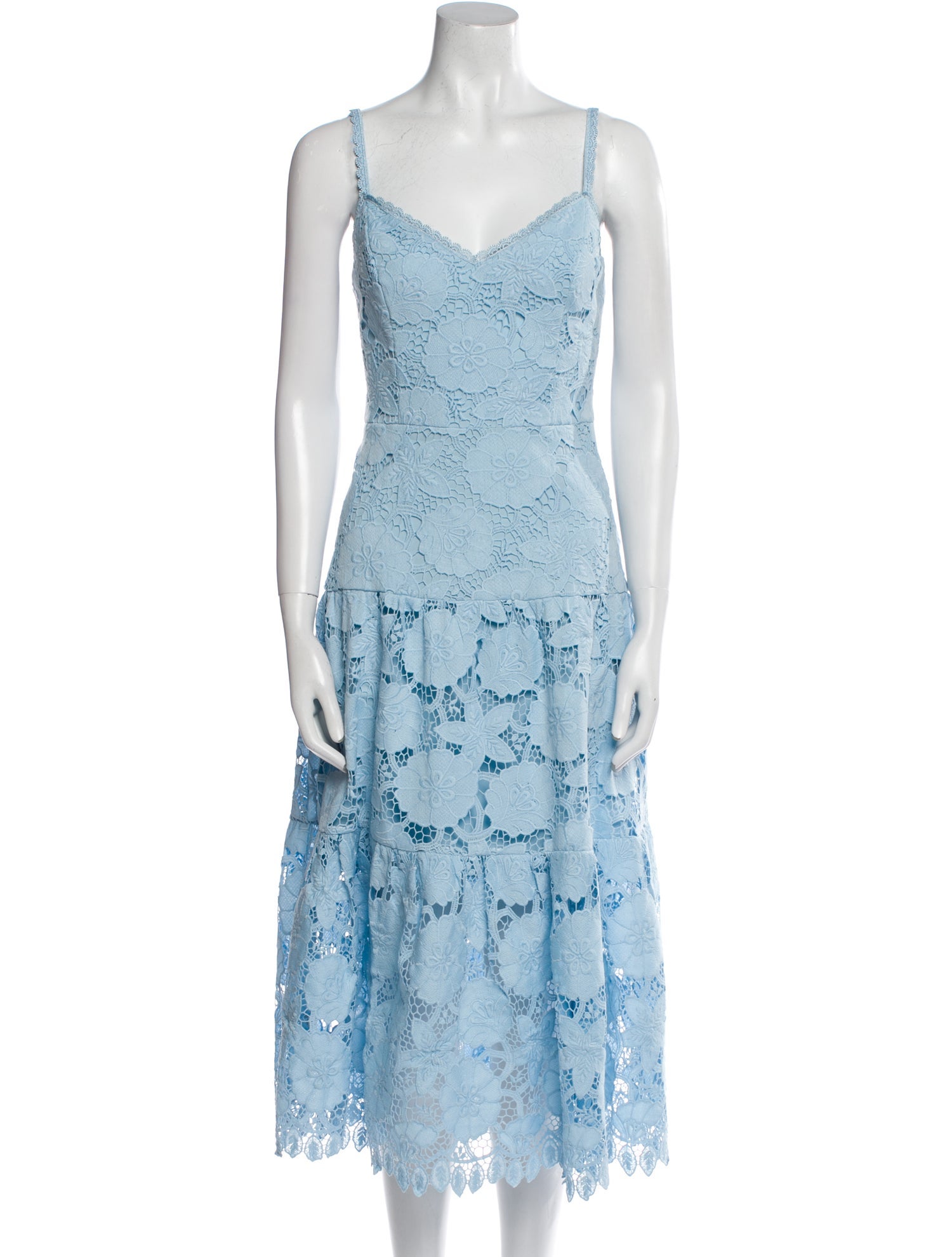 Marchesa Notte Lace Pattern Midi Length Dress