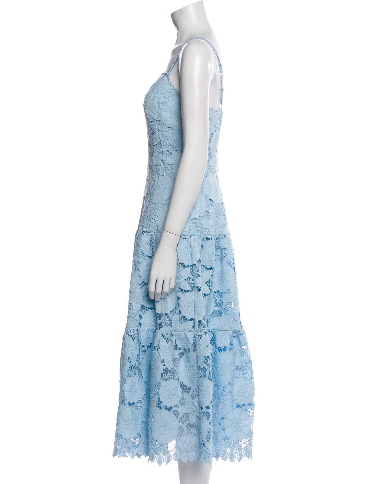 Marchesa Notte Lace Pattern Midi Length Dress