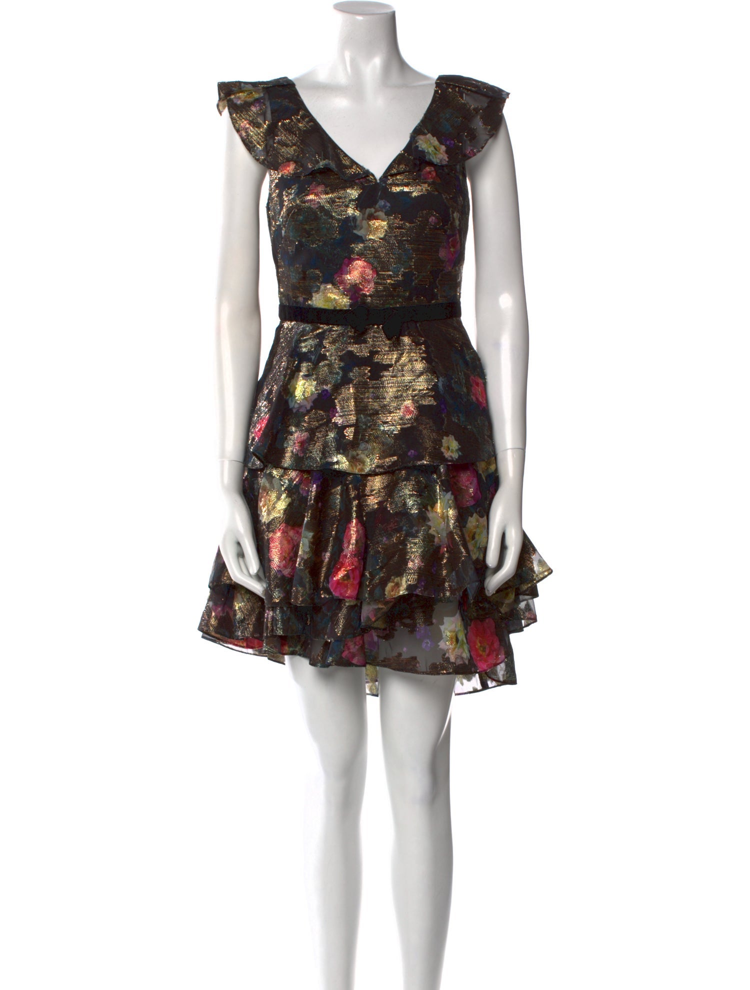 Marchesa Notte Floral Print Long Dress