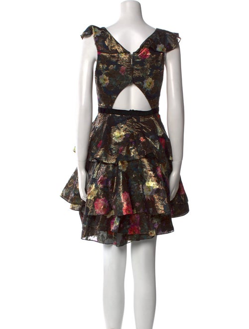 Marchesa Notte Floral Print Long Dress