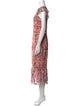 Marchesa Notte Floral Print Midi Length Dress