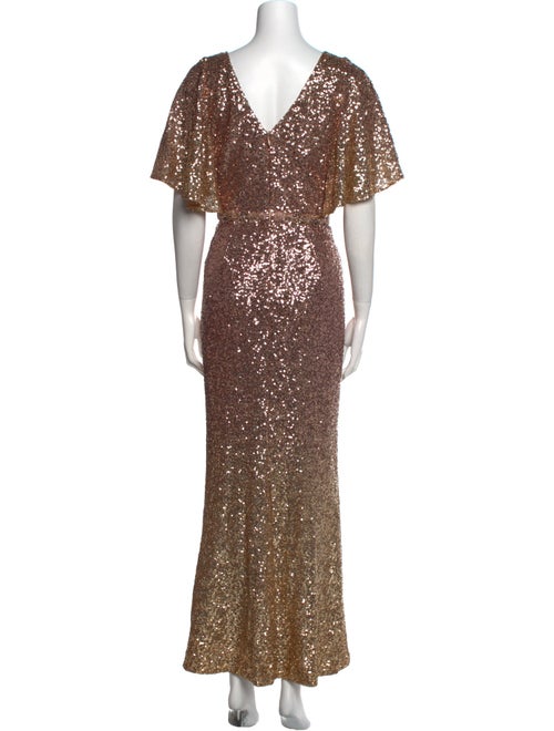 Marchesa Notte Patterned Midi Length Dress