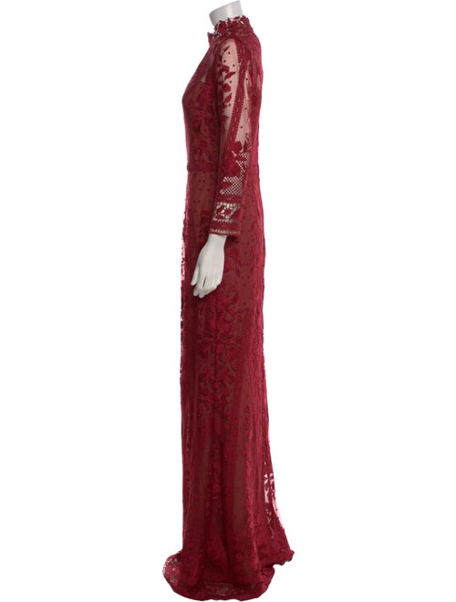 Marchesa Notte Lace Pattern Long Dress
