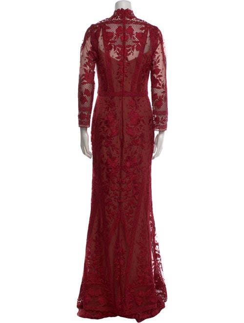 Marchesa Notte Lace Pattern Long Dress
