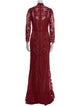 Marchesa Notte Lace Pattern Long Dress
