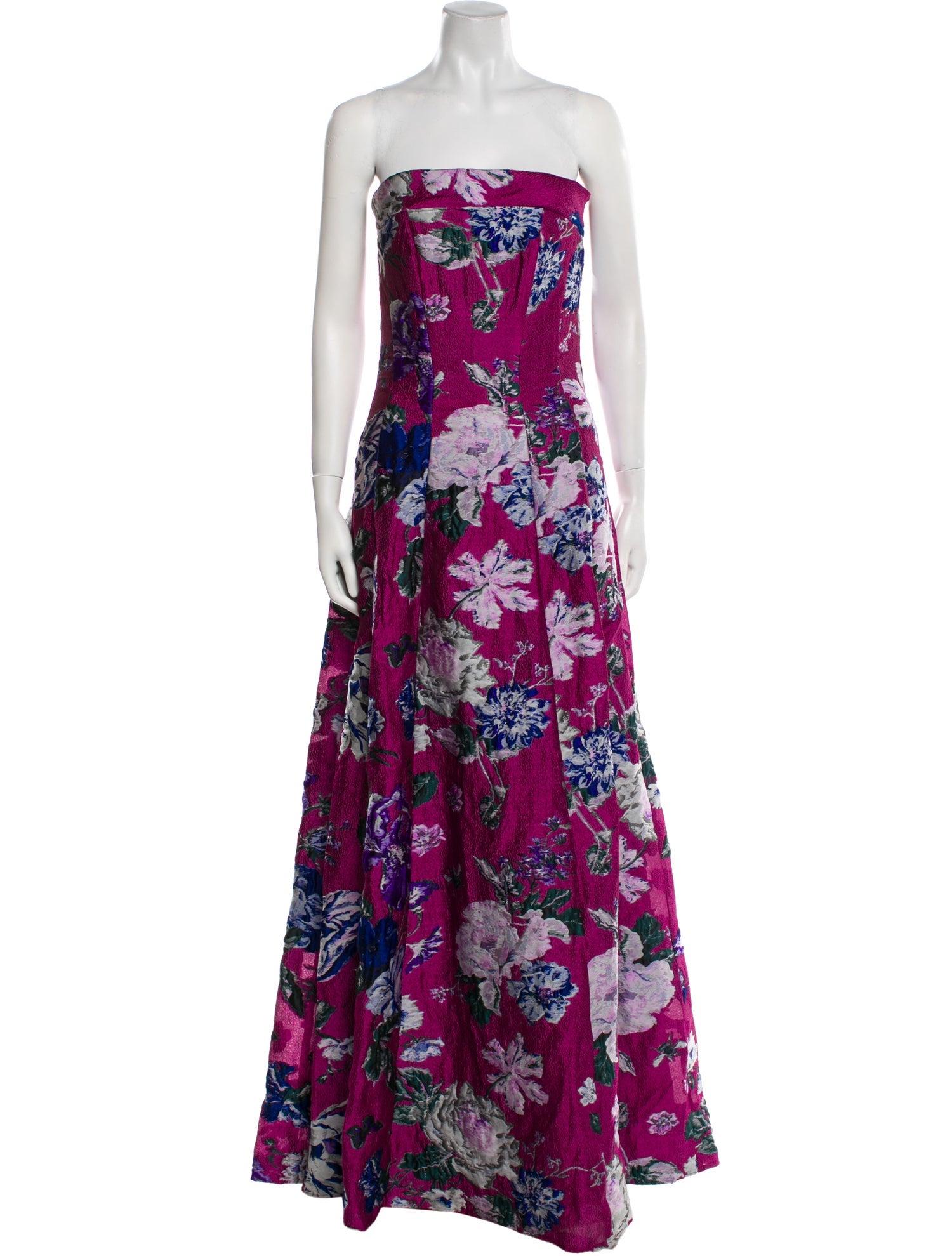 Marchesa Notte Floral Print Long Dress