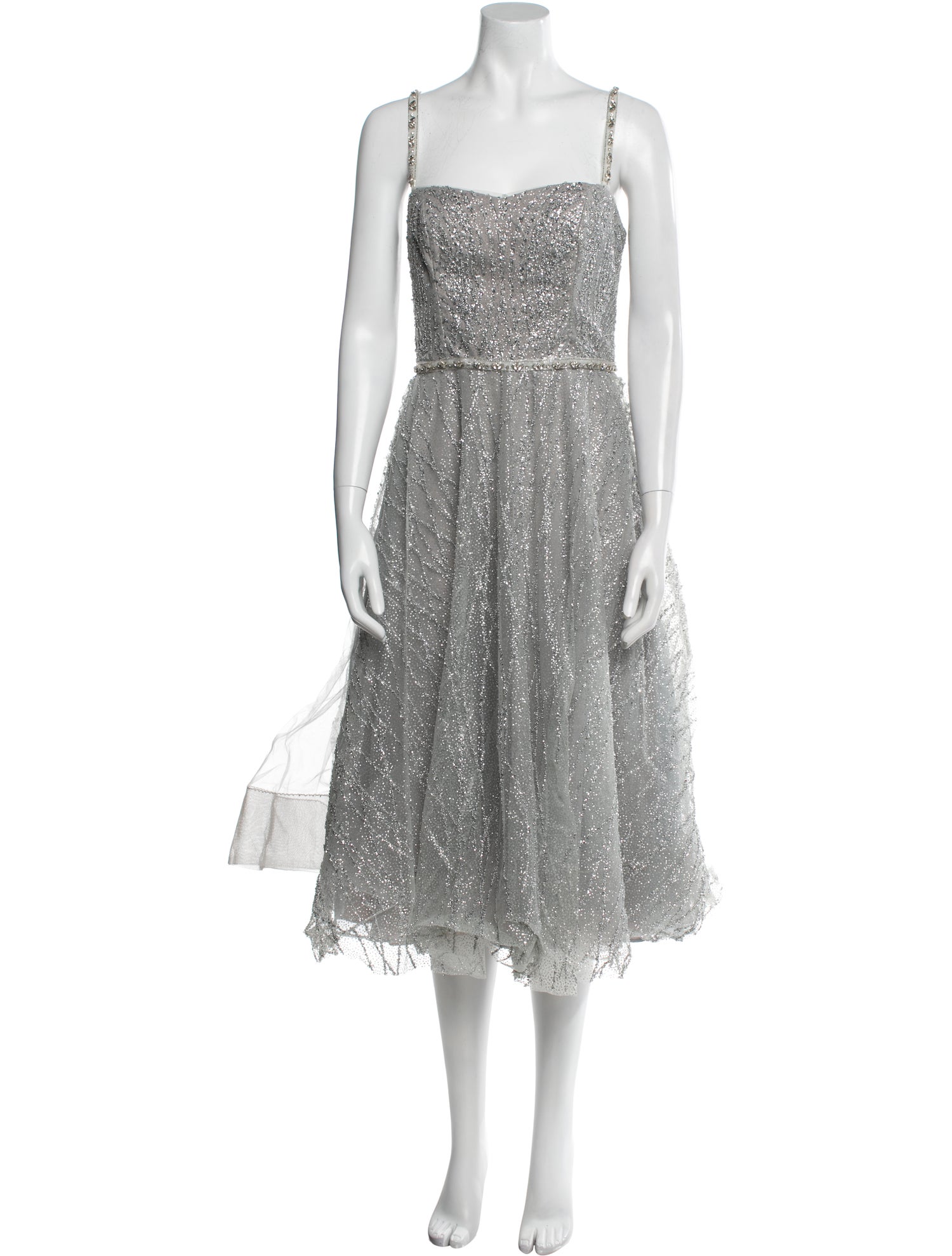 Marchesa Notte Nylon Midi Length Dress