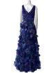 Marchesa Notte Floral Print Long Dress