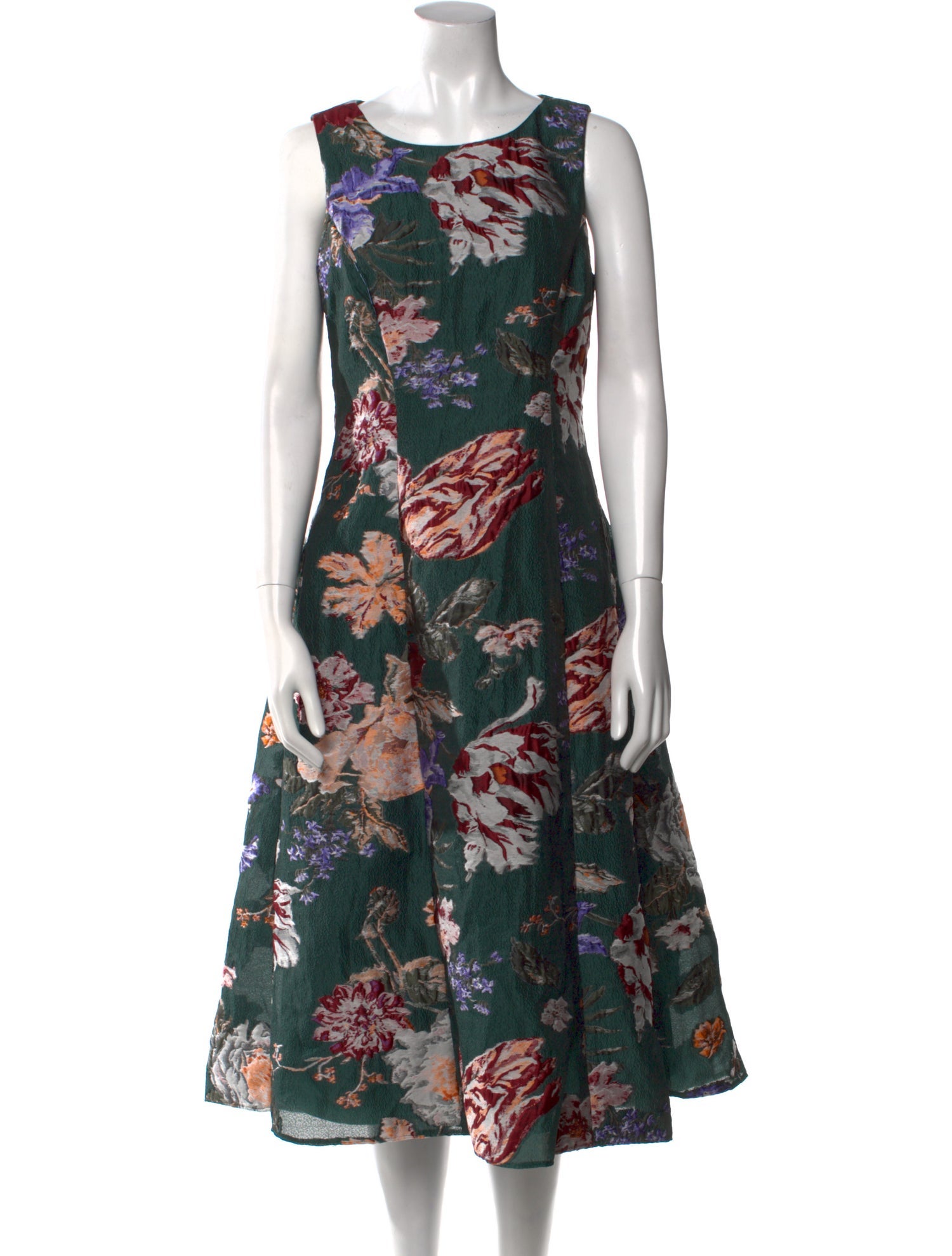 Marchesa Notte Floral Print Midi Length Dress