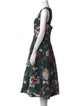 Marchesa Notte Floral Print Midi Length Dress