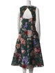 Marchesa Notte Floral Print Midi Length Dress