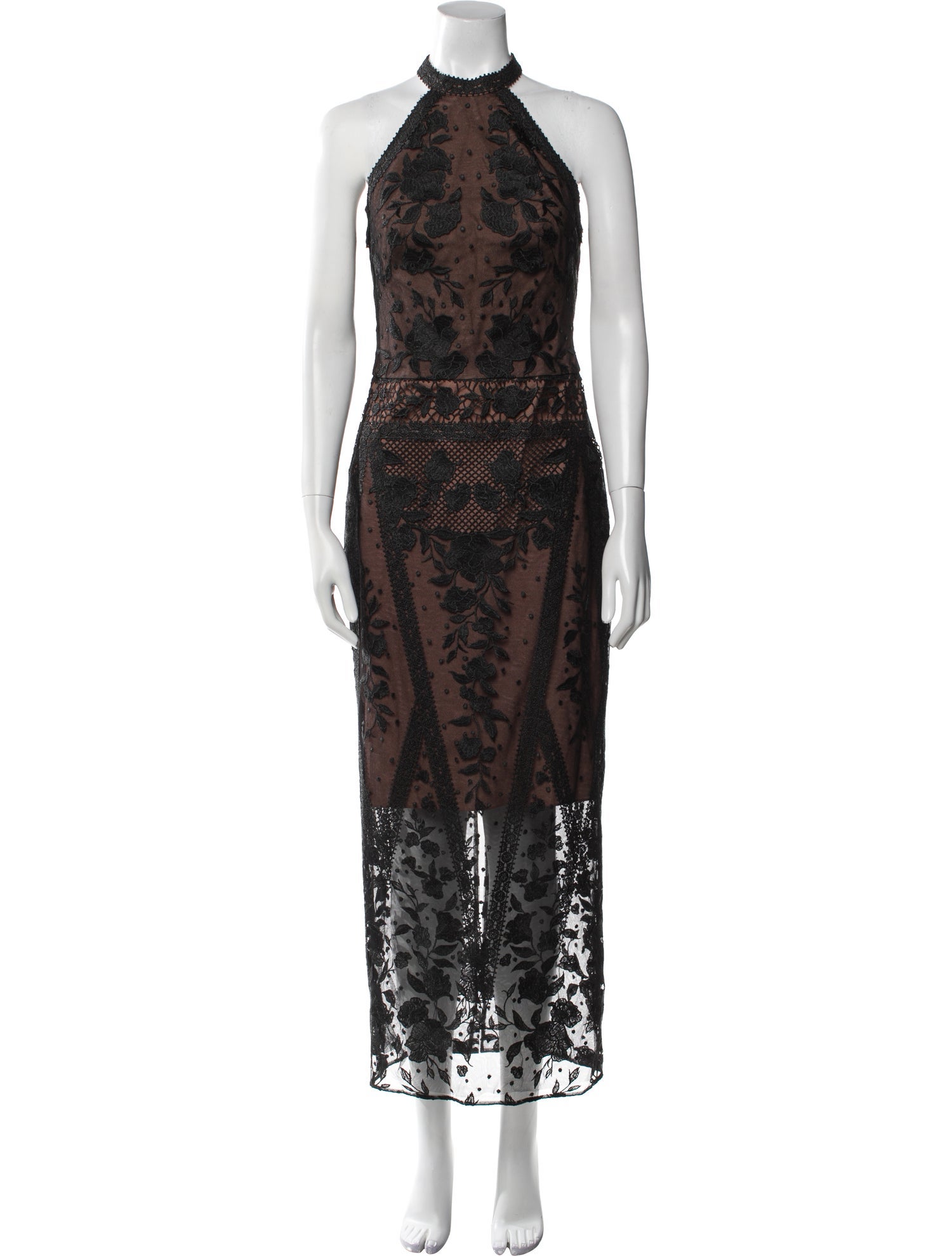 Marchesa Notte Lace Long Dress