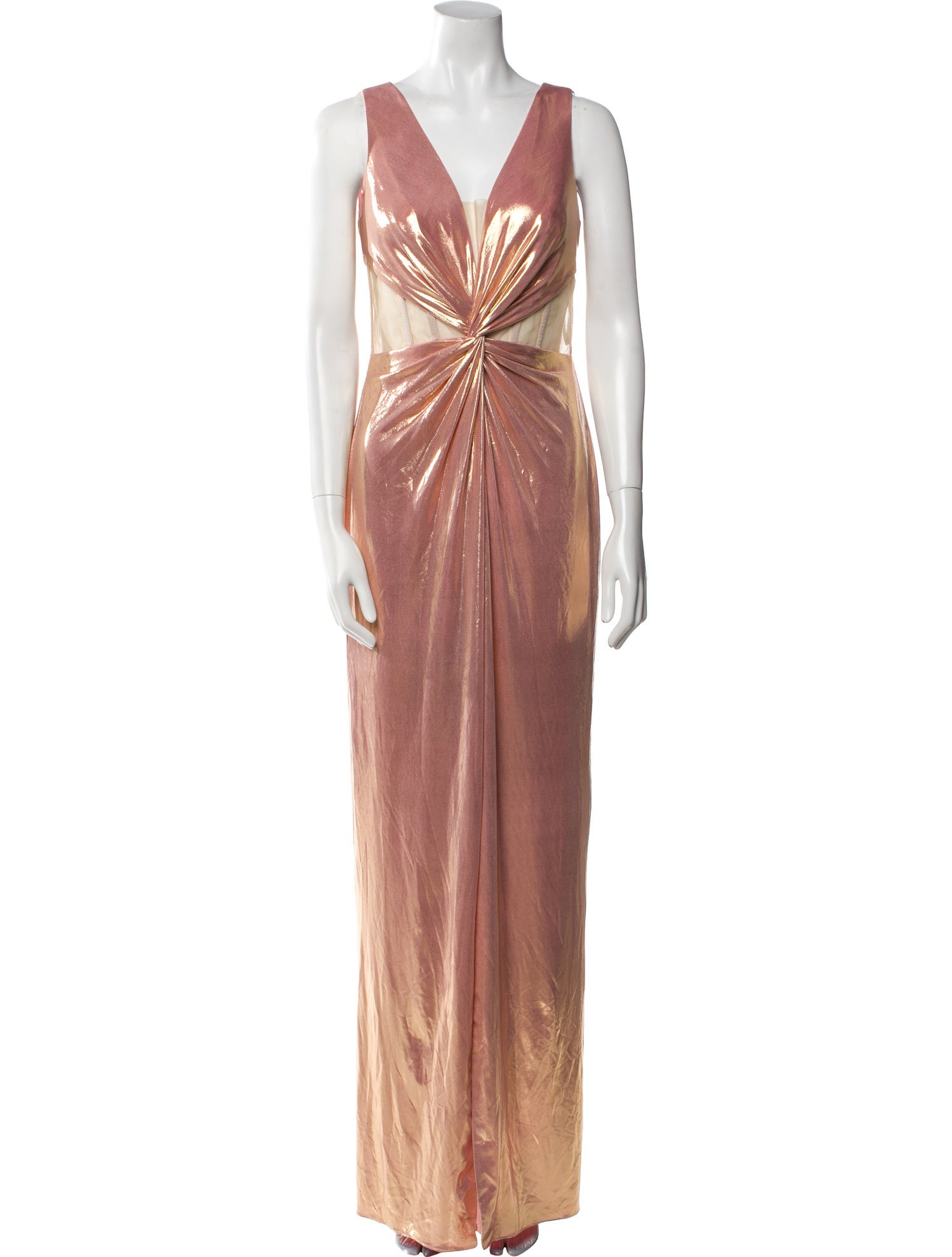 Marchesa Notte V-Neck Long Dress