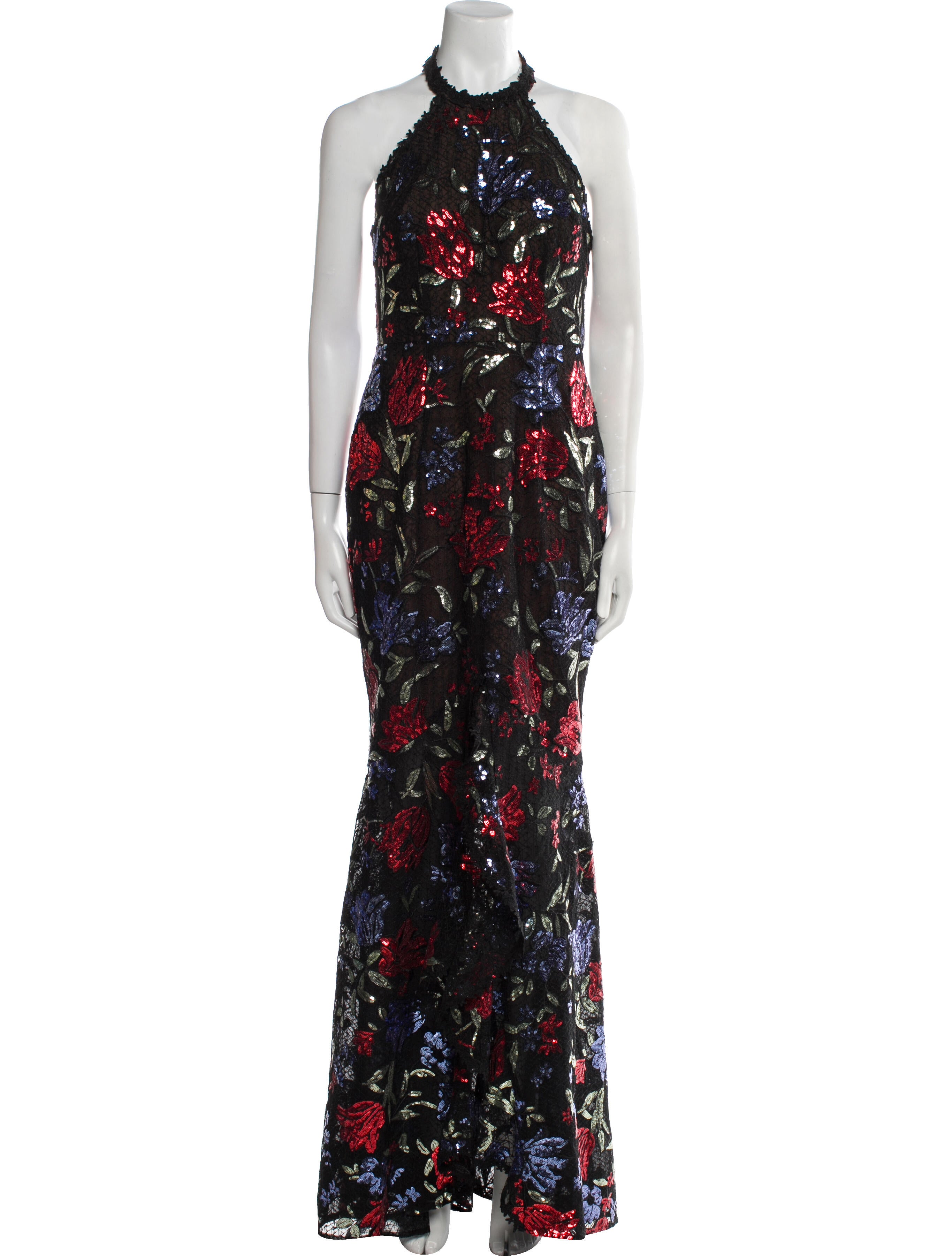 Marchesa Notte Printed Long Dress