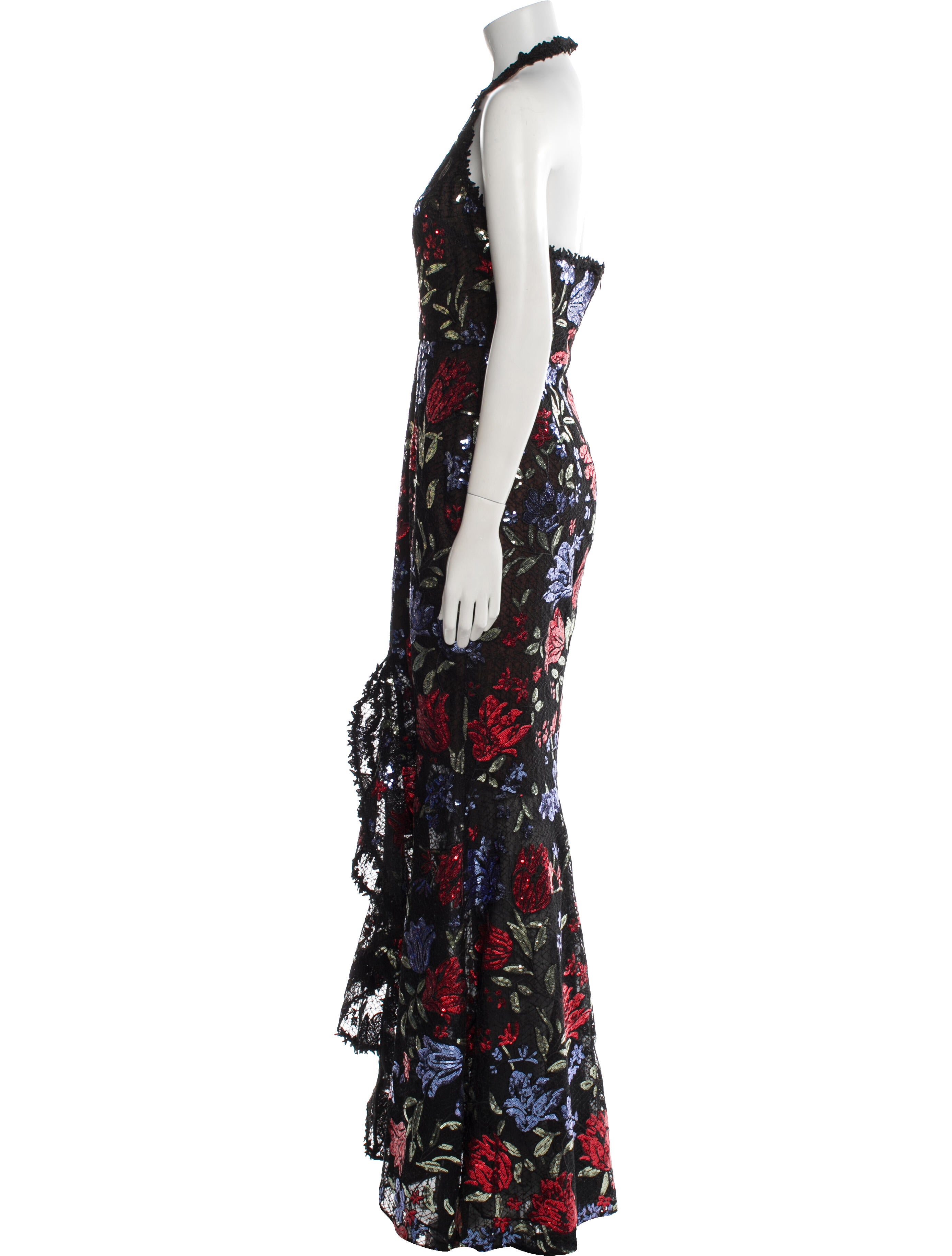 Marchesa Notte Printed Long Dress