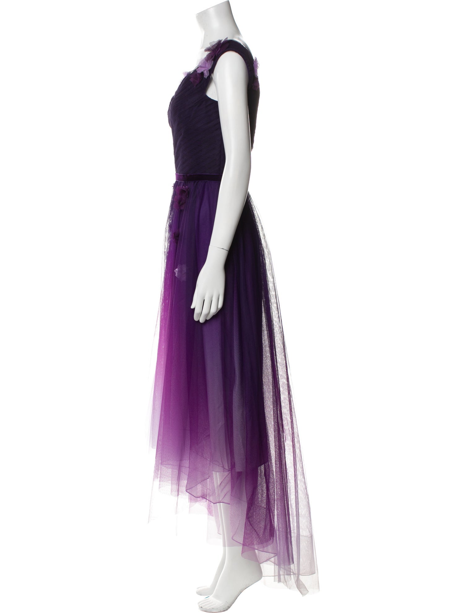 Marchesa Notte V-Neck Long Dress