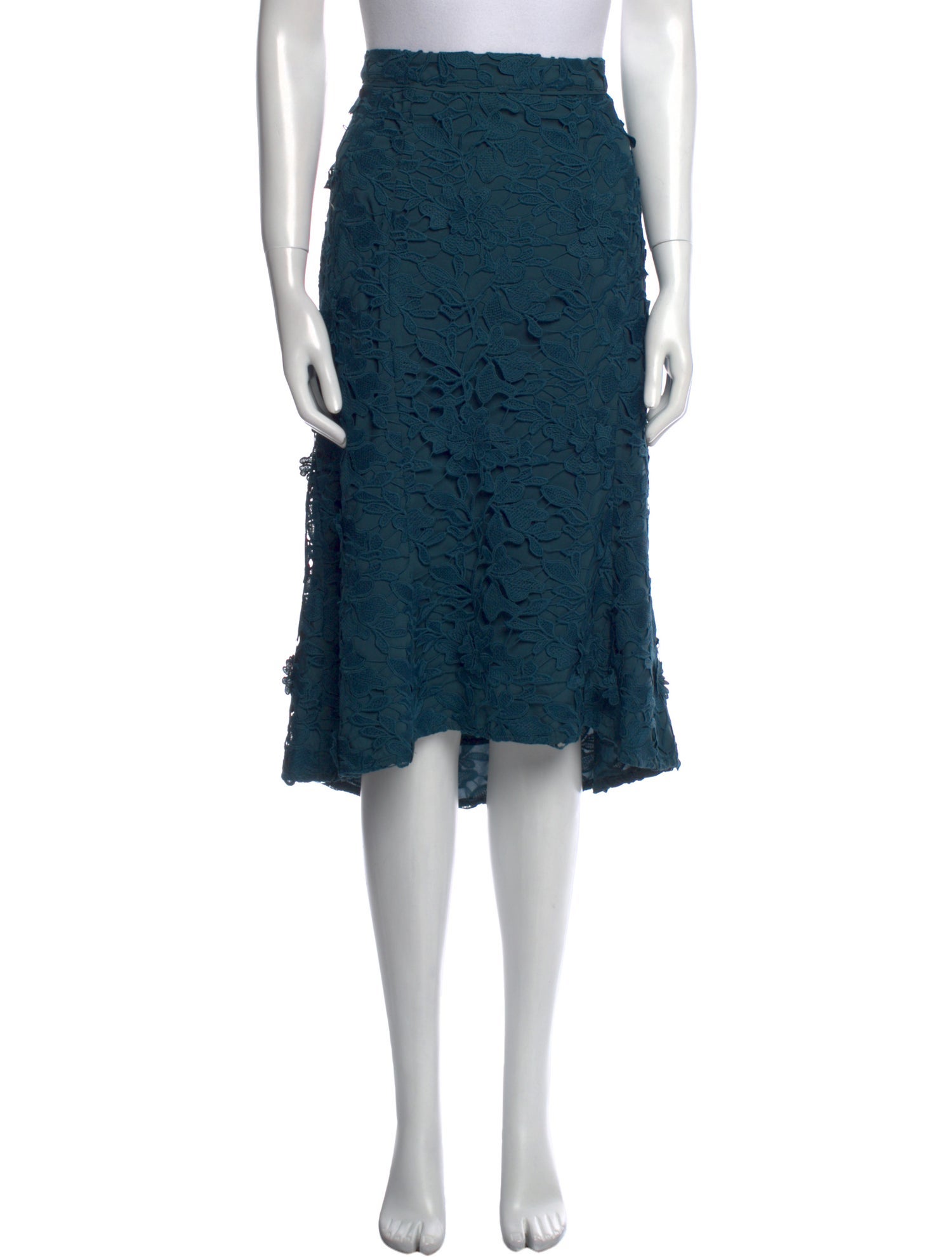 Marchesa Notte Lace Pattern Knee-Length Skirt