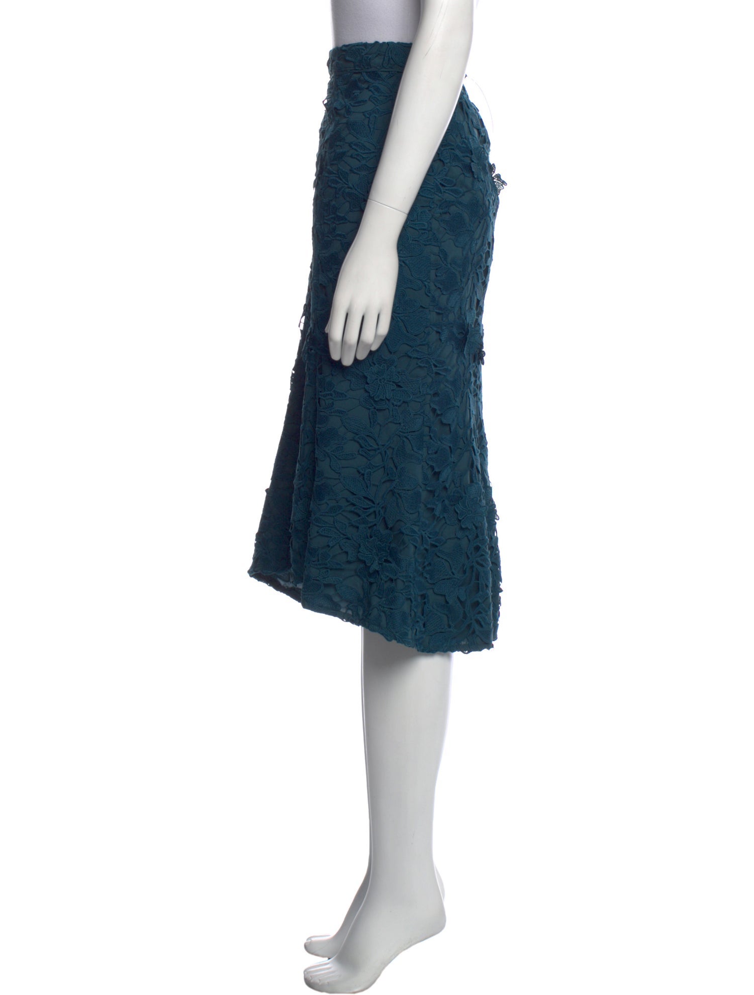 Marchesa Notte Lace Pattern Knee-Length Skirt