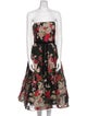 Marchesa Notte Floral Print Knee-Length Dress