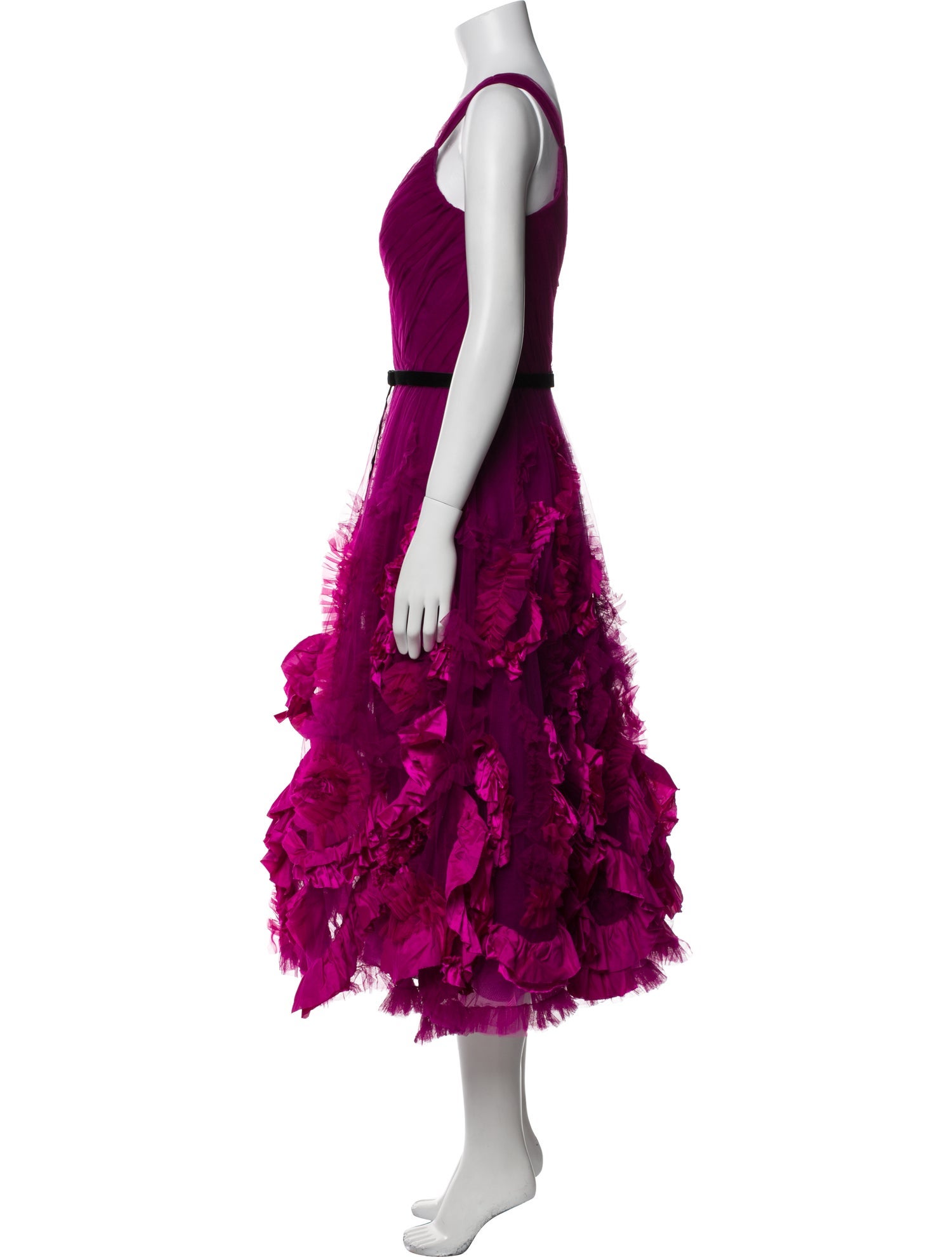 Marchesa Notte V-Neck Midi Length Dress w/ Tags