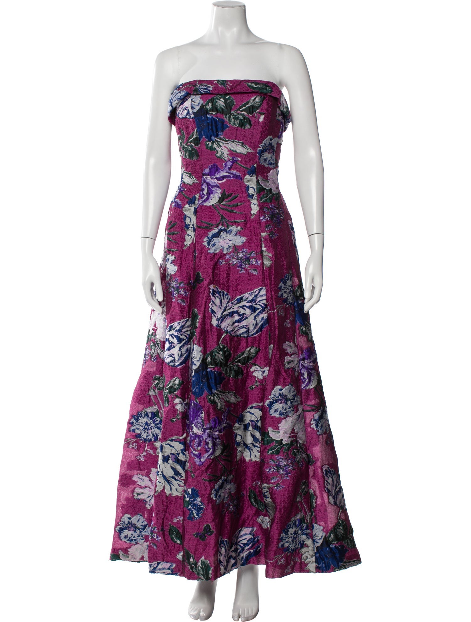 Marchesa Notte Floral Print Long Dress