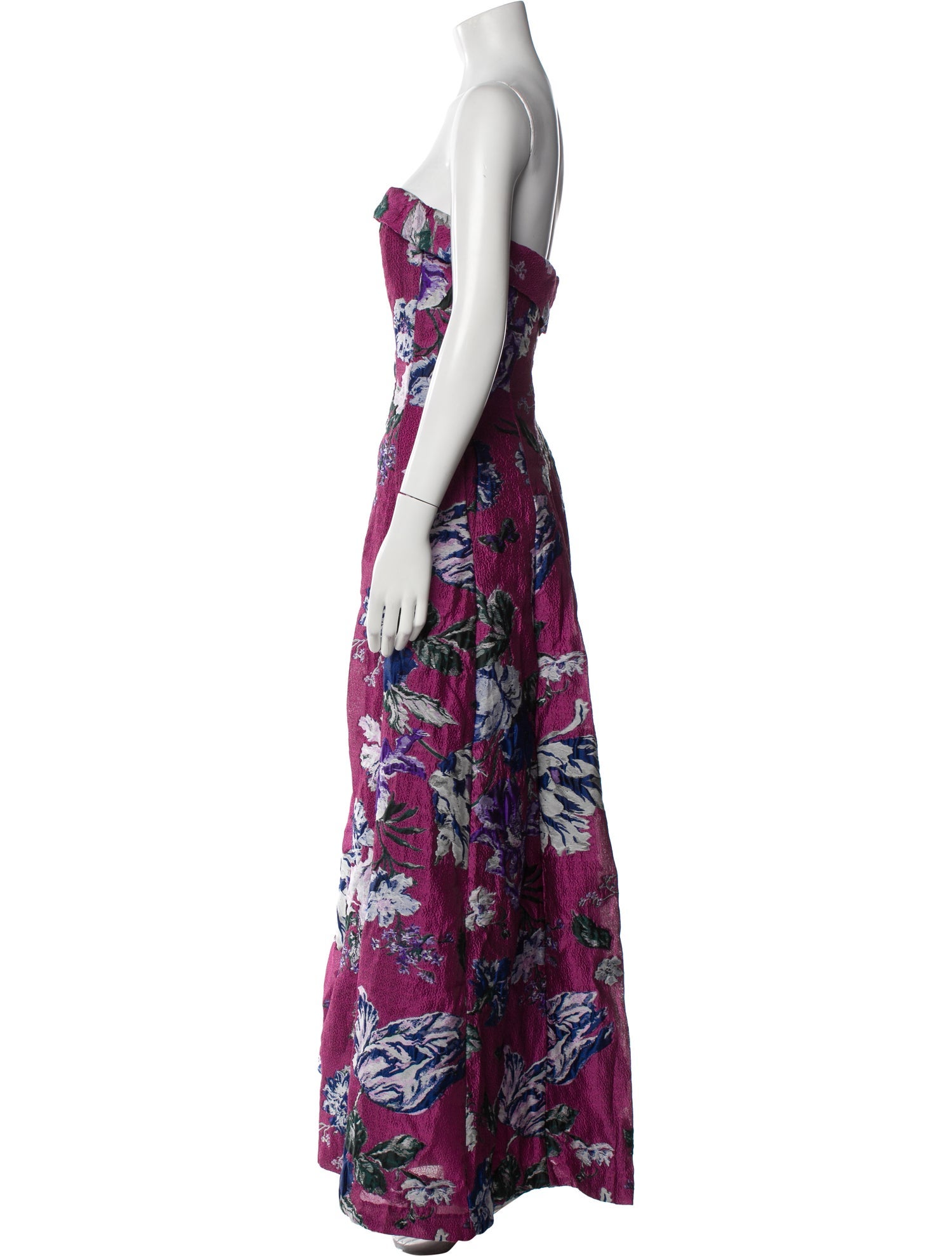 Marchesa Notte Floral Print Long Dress