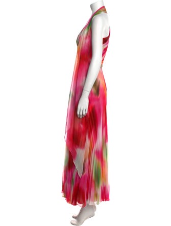 Marchesa Notte Tie-Dye Print Long Dress
