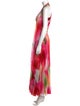Marchesa Notte Tie-Dye Print Long Dress
