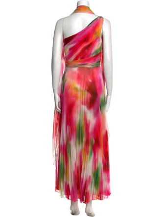 Marchesa Notte Tie-Dye Print Long Dress