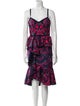 Marchesa Notte Floral Print Knee-Length Dress